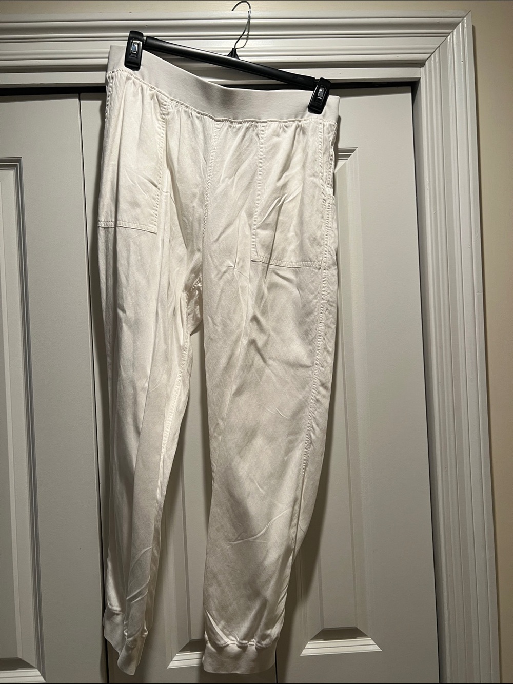 Ladies White Casual Jogger Pants